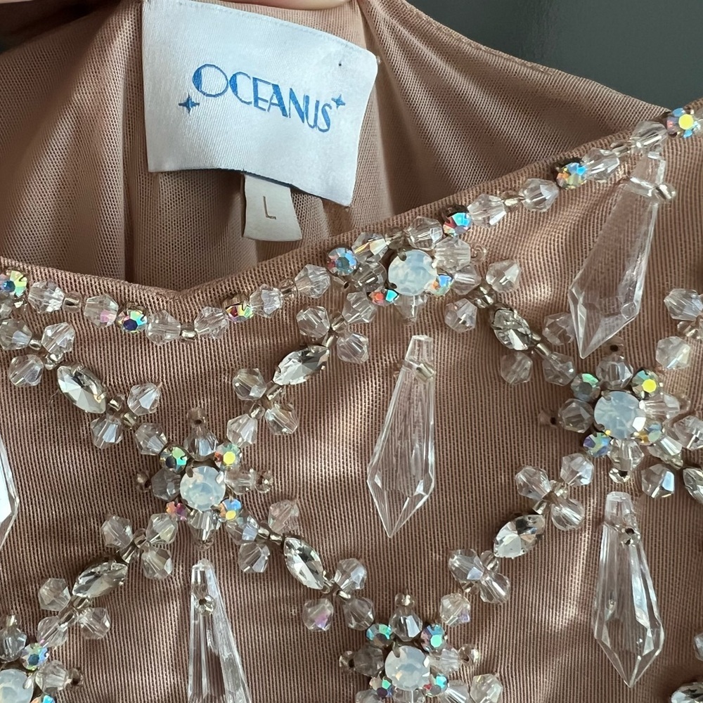 Oceanus ARABELLA crystal embellished mini dress Size Large - Picture 10 of 17